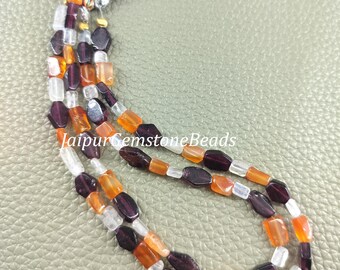 Multi Gemstone Beads: Garnet & Carnelian Mix, T-Drilled, 8" String
