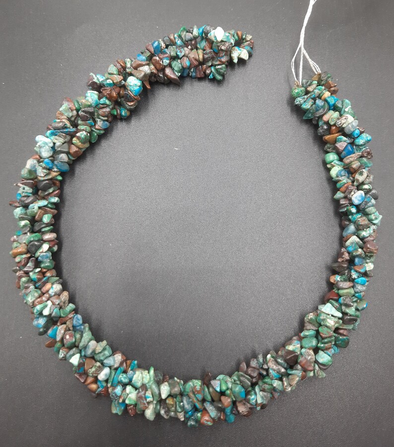 34 Natural Chrysocolla Smooth Nugget Uncut Chips Gemstone Beads AAA Quality Raw Rough Beads Jewelry Making Crafts