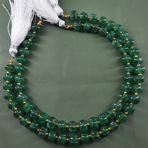 8&quot; Strand Natural Green Strawberry Quartz Smooth Watermelon Shape Beads Strawberry Carving Beads Gemstone Beads Jewelry Making Crafts