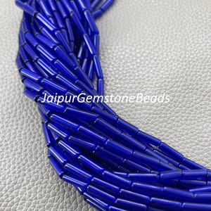 Blaue Lapis Tube Perlen: 12 &quot;Strang, Edelsteinschmuckherstellung