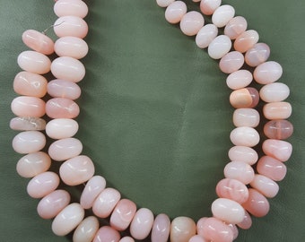 8" Strand Pink Opal Beads Opal Smooth Rondelle Shape Beads Opal Gemstone Beads Loose Handmade Beads Jewelry Making Crafts