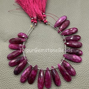 8" Strand Faceted Pear Ruby Beryl Beads, Loose Handmade Beaded Jewelry Crafts Dyed Gemstone