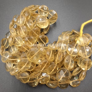 Honey Quartz Double Faceted Briolette Coin Shape Gemstone Beads Natural Quartz Beads Jewelry Making Crafts