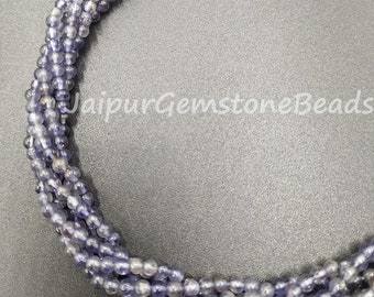 13&quot; Strand Natural Blue Iolite Smooth Round Beads Size 2 mm Jewelry Making Crafts