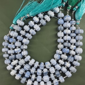 Blaue Opal geschnitzte Melon Perlen: Edelstein Schmuckherstellung (8-11 mm)