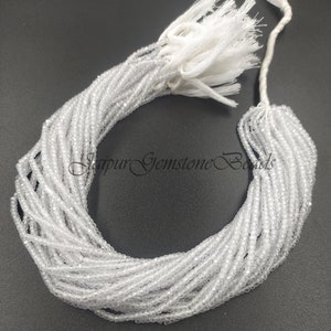13&quot; Strand White Color Zircon Faceted Rondelle Beads Zircon Beads AD Beads Faceted Zircon Loose Handmade Beads Jewelry Making Crafts