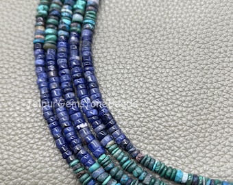 Multi Gemstone Heishi Tyre Beads: Chrysocolla Jewelry Making Necklace Crafts Center Drilled Sodalite Gemstone