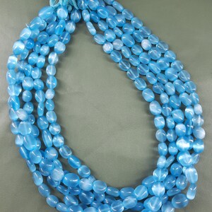 12&quot; Sky Apatite Monalisa Plain Tumble Shape Gemstone Mona Lisa Smooth Nugget Stone Jewelry Making Crafts