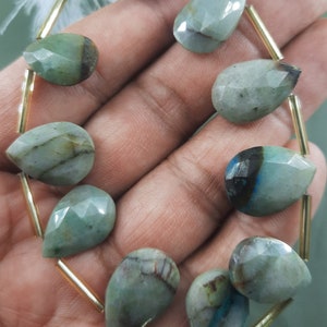 7&quot; Strand Natural Chrysocolla Faceted Teardrop Shape Gemstone Beads Semi Precious Stone Loose Handmade Beads