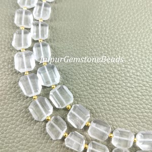 8&quot; Crystal Quartz Beads: Faceted Square Gemstone Beads for Jewelry Making