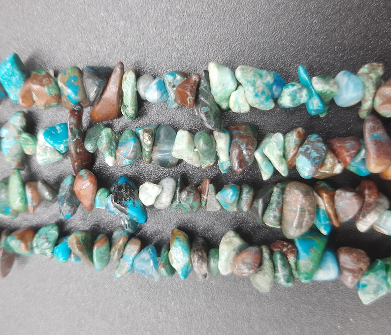 34 Natural Chrysocolla Smooth Nugget Uncut Chips Gemstone Beads AAA Quality Raw Rough Beads Jewelry Making Crafts