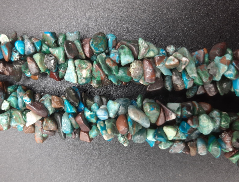 34 Natural Chrysocolla Smooth Nugget Uncut Chips Gemstone Beads AAA Quality Raw Rough Beads Jewelry Making Crafts