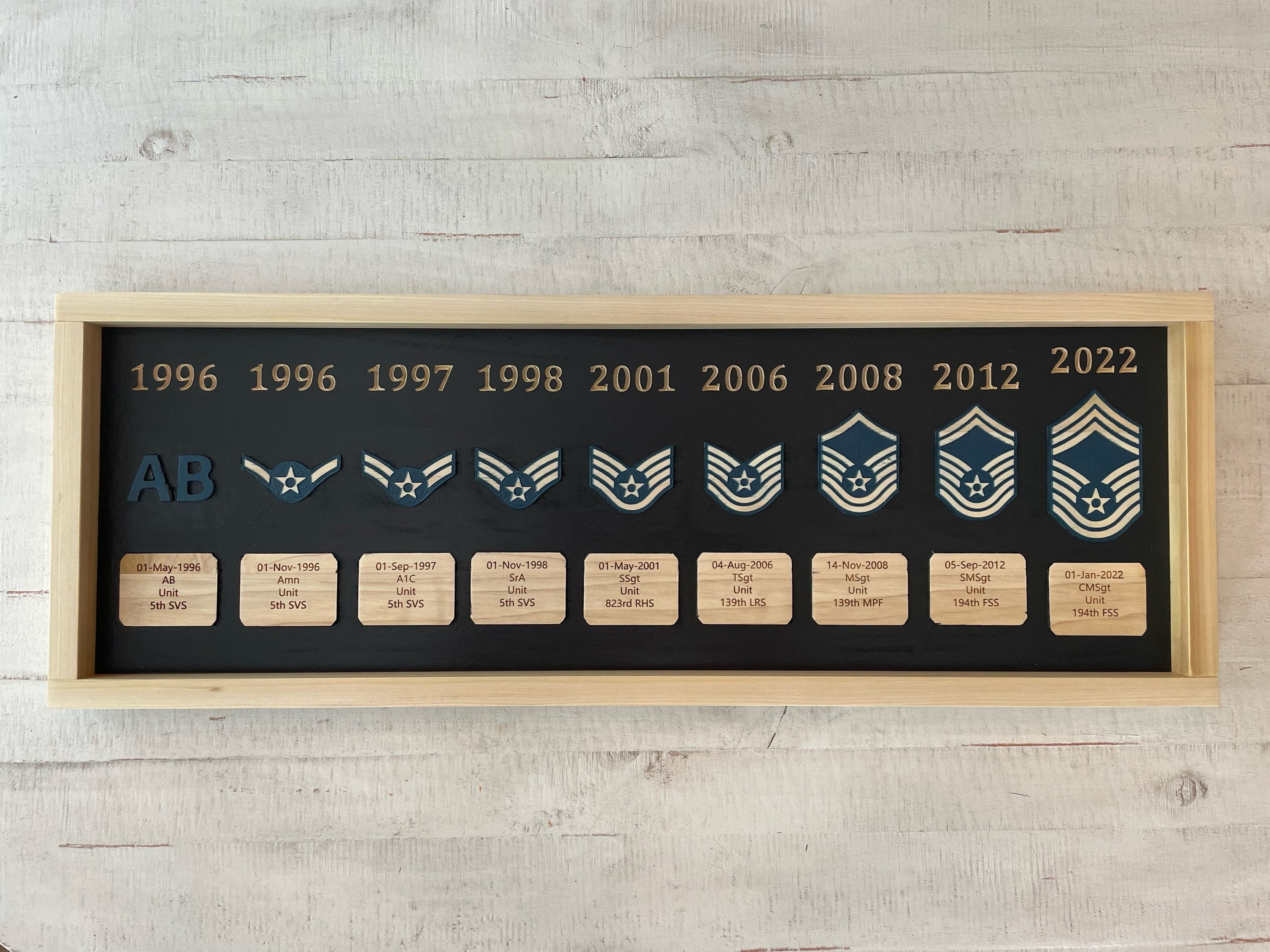 Personalized Enlisted Air Force Career Progression Military Gift for ...