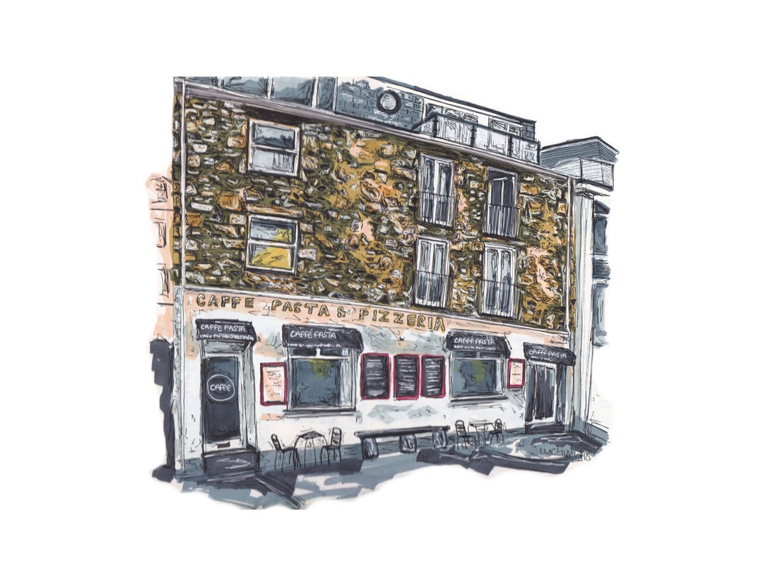 Caffe Pasta & Pizzeria, St Ives Fine Art Print, Cornwall, England