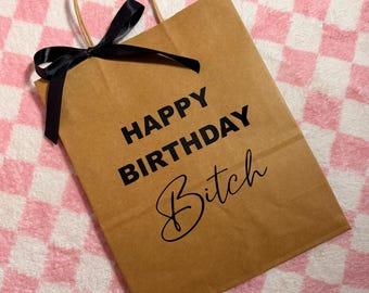 Personalised Funny Gift Bag - Brown Paper - Adult Funny Banter Novelty Swearing Rude