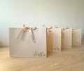Personalised - Ribbon Tie Natural Rope Gift Bag- Wedding, Birthday, Anniversary, Present - Bride/Groom/Bridesmaid,Maid of Honour,Flower Girl