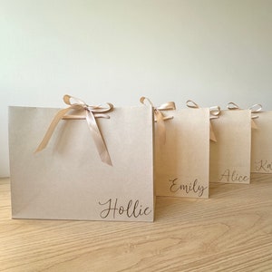 CREAM - Personalised - Ribbon Tie Natural Rope Gift Bag