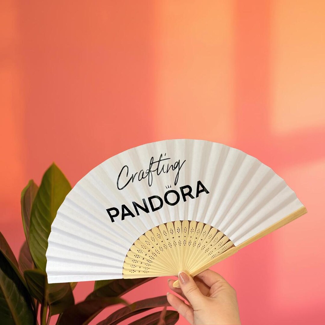 Promo Fan Business Logo Hand Fan: Personalised Foldable Paper Fan With Vinyl ...