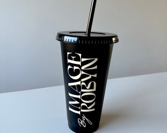 YOUR LOGO - Business Logo  Personalised Custom - 24oz/710ml Reusable Cup, Tumbler Cup & Straw