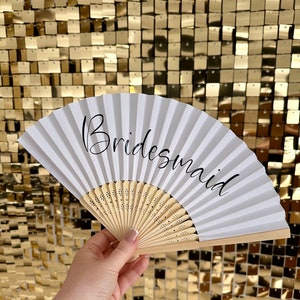 TÍTULO Abanico plegable de papel - Negro, blanco, rosa, naranja, lila - Personalizado con vinilo - Fiesta, Vacaciones, Boda, Negocios, Despedida de soltera