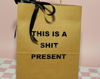 Personalised Funny Gift Bag - Brown Paper - Adult Funny Banter Novelty Swearing Rude