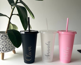 Personalised Tumbler Cup -  24oz/710ml Reusable & Straw