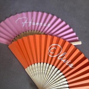 Personalised Paper Hand Fan: Vinyl Name, Party Favor, Wedding, Birthday, Holiday image 12