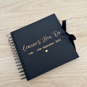 Hen Do - Nombre y fecha personalizados - Libro de recortes, Álbum de fotos, Recuerdo, Recuerdos, Regalo, Despedida de soltera. Boda, futura novia, Sra.