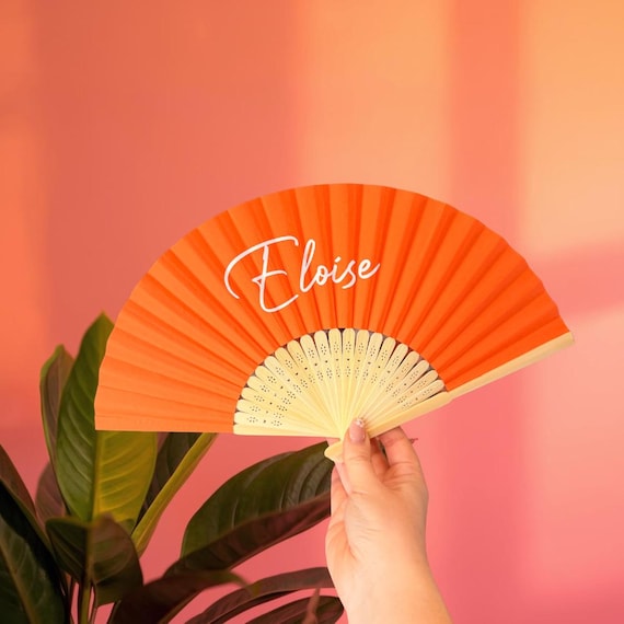 Personalised Paper Hand Fan: Vinyl Name, Party Favor, Wedding, Birthday, Holiday