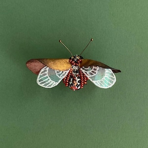 Insect Jewelry, Bead Work, Beaded Beetle Brooch