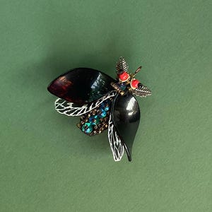 Insect Jewelry, Bead Work, Beaded Beetle Brooch, Cute Animal Pin