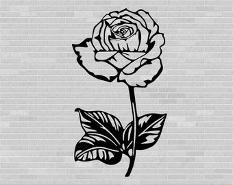 Download Free Rose Silhouette Etsy SVG Cut Files