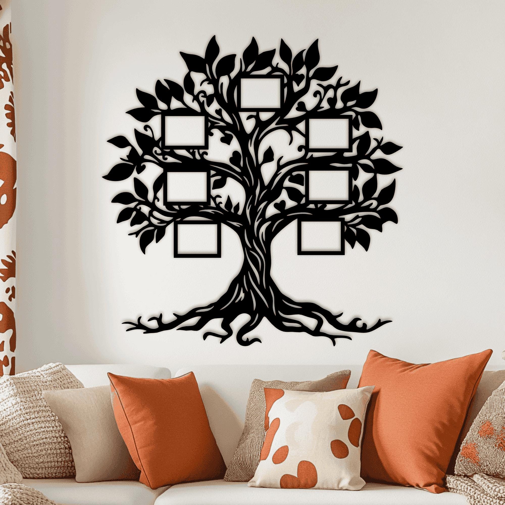 Family Tree Photo Frame Dxf, Laser Cut File, Svg Files for Cutting, 7 ...