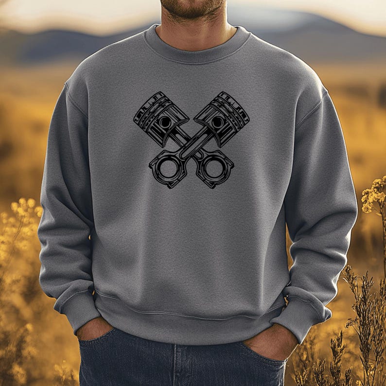 Piston SVG Vector Design, DXF for CNC & Laser, T-Shirt & Craft Cut Files