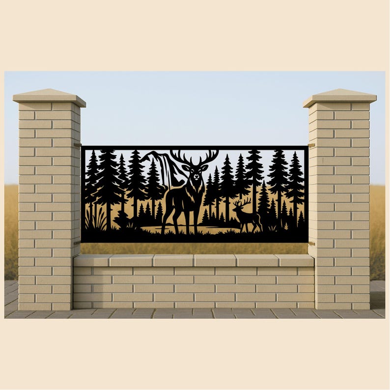 Wildlife Forest Scene Panels Svg Dxf – Railings Deer, Elk, Fish, Ducks ...