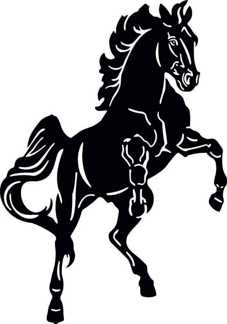 Download Svg file dxf file DXF horse dxf files for laser dxf files ...