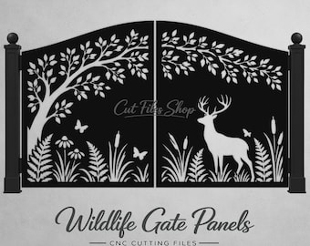 Deer Garden Gate DXF SVG, Wildlife Metal Panel CNC Plasma Laser Cut File