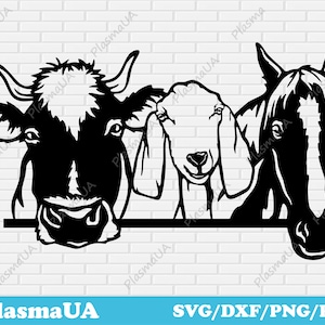 Spähen Tiere für Cricut, Tiere auf dem Bauernhof Dxf-Dateien für Laser cut, svg Handwerk, Schneidedateien Tiere, Silhouette geschnitten Dateien, svg design