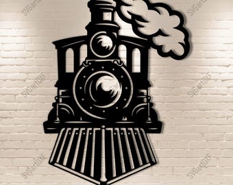 Steam Train svg dxf png pdf – Vintage Locomotive Cutting File for Cricut, Glowforge and Cnc Laser, Sublimation crafts