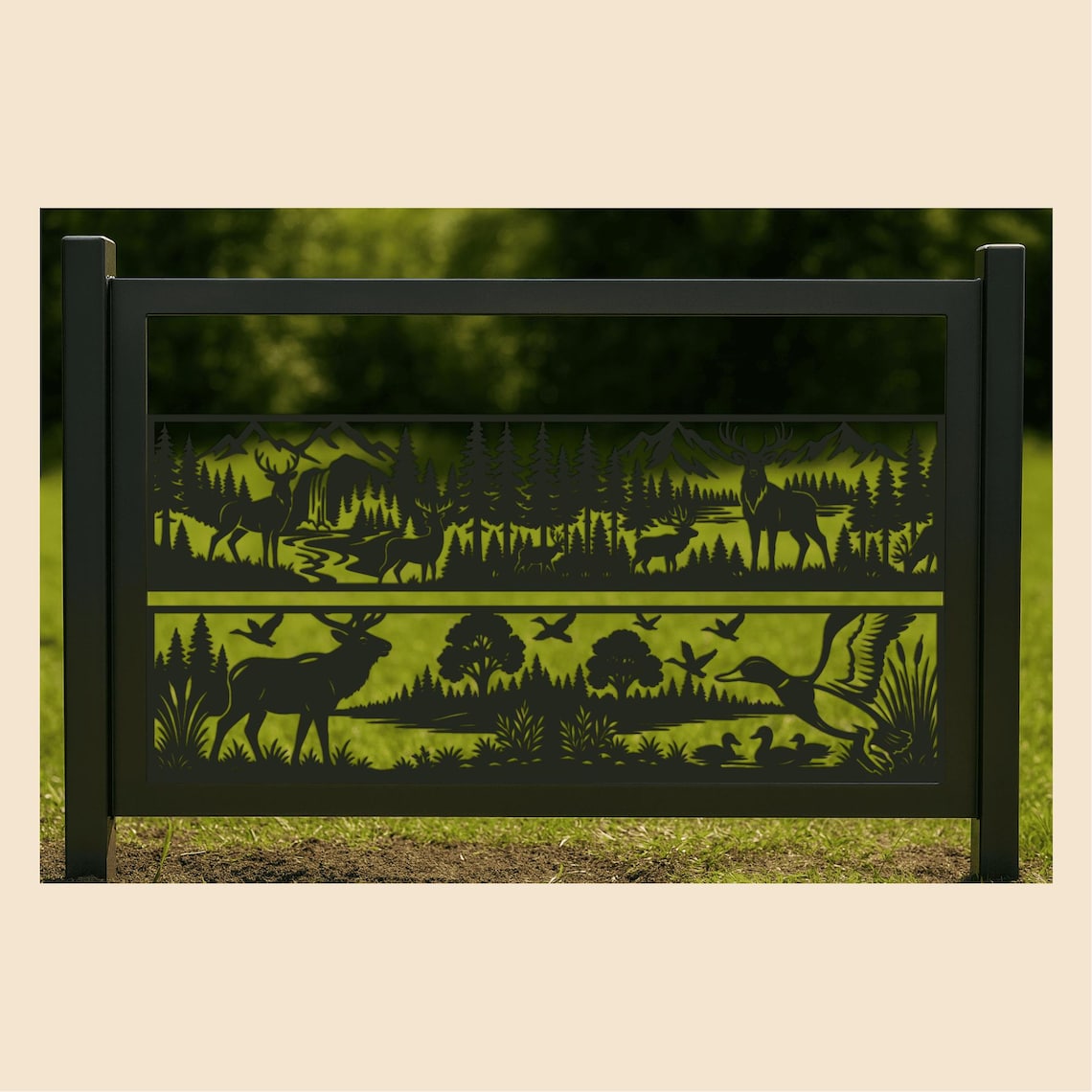 Deer Ridge Panel Wildlife Forest Scene Panels SVG DXF – Deer & Nature Designs for CNC ...