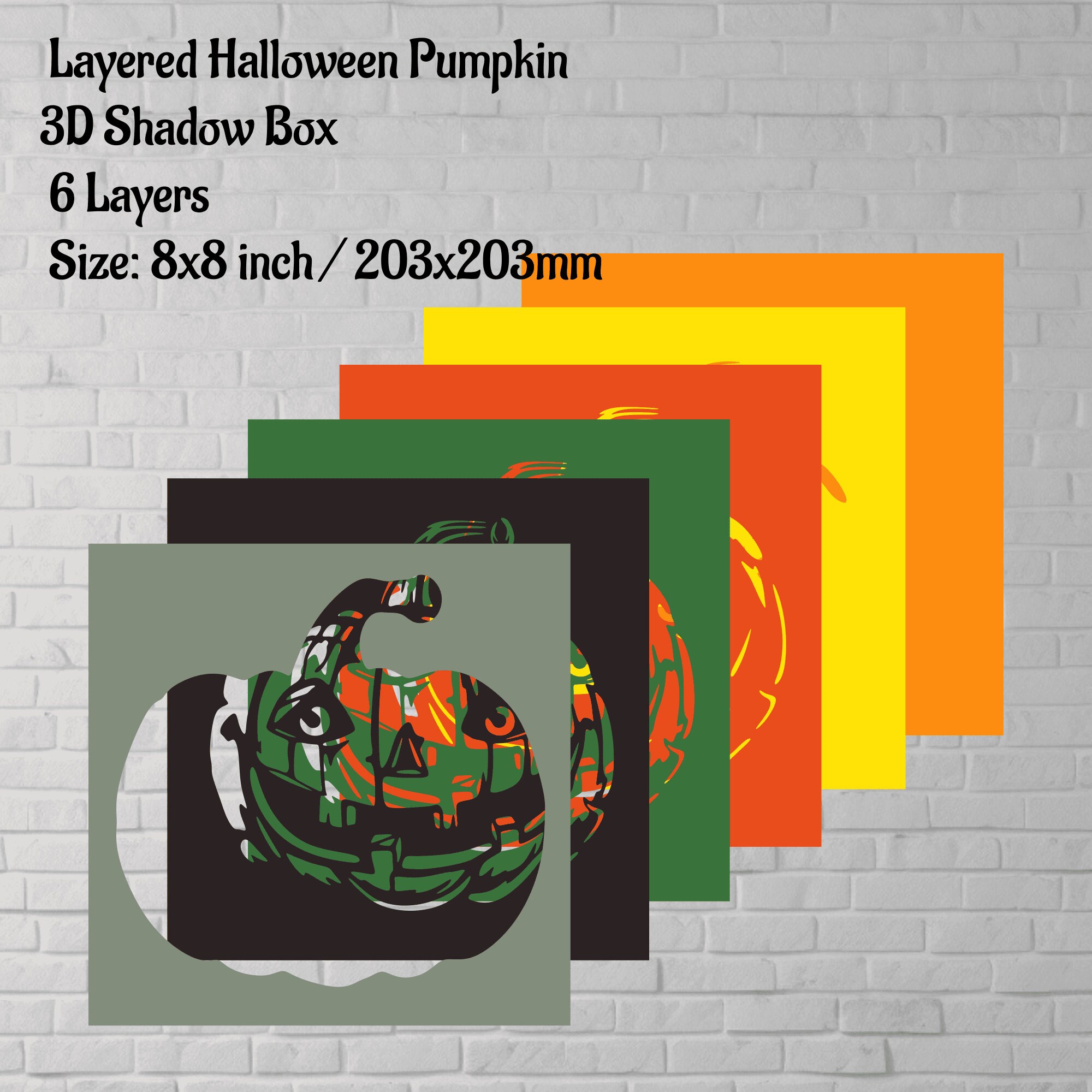 3D Layered Halloween Pumpkin Shadow Box DIY, Multilayer Svg for Cricut ...