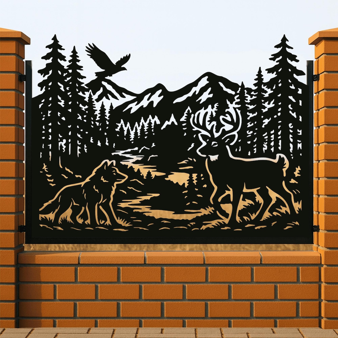 Elk Railing Scene Wildlife Forest Scene Panels Svg Dxf – Railings Deer, Elk, Fish, Ducks ...