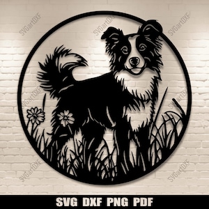Border collie svg, Cricut & Silhouette projects, Vinyl cutting files, Dxf for CNC Laser, Sublimation Design, Download Craft files