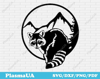 Raccoon cut file, t shirt pattern, dxf file for laser, baby t shirt svg, vector art, graphic t shirts, graphic art, digital art, dxf files
