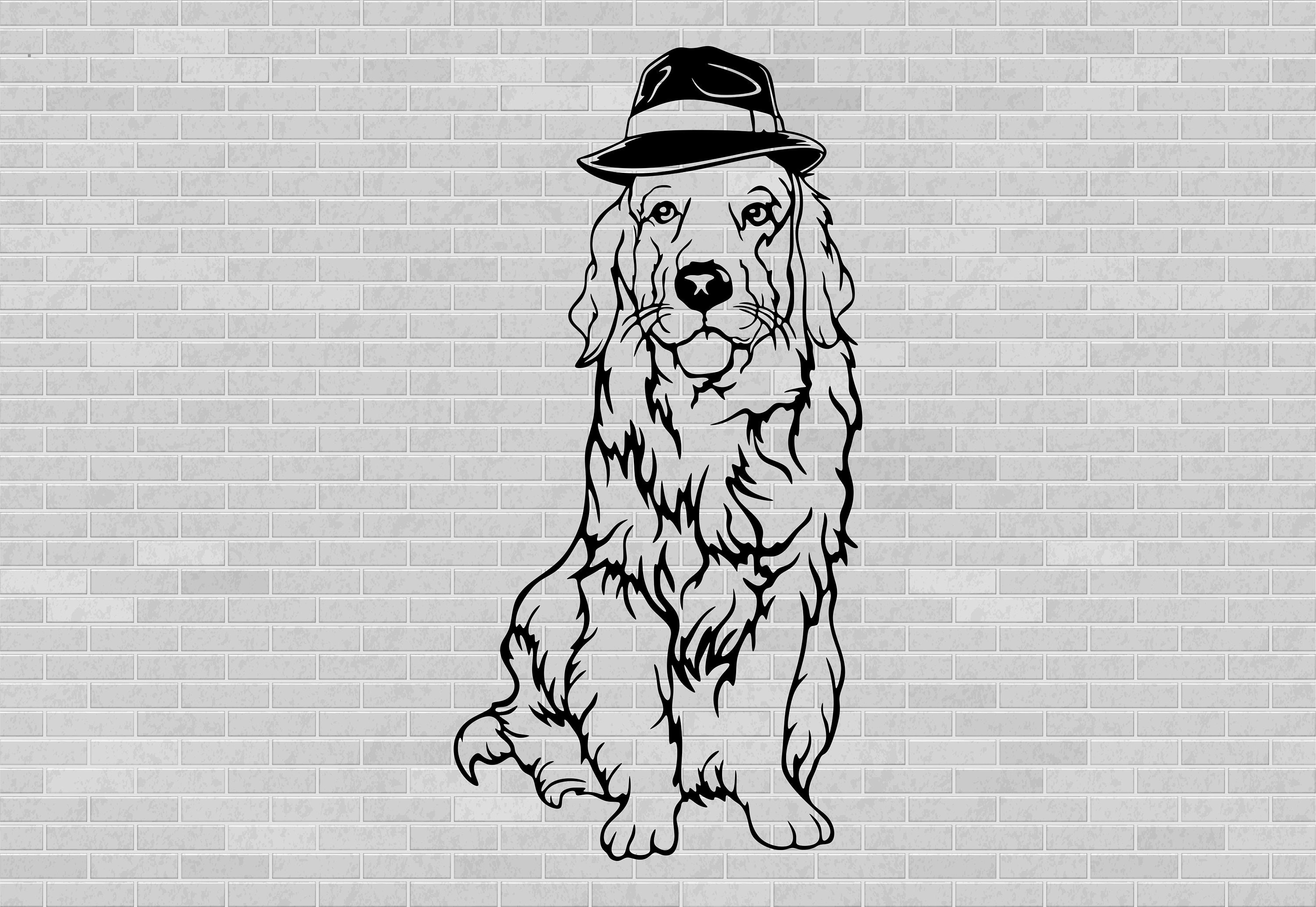 Golden Retriever clipart cute dog svg dog with hat vector Etsy