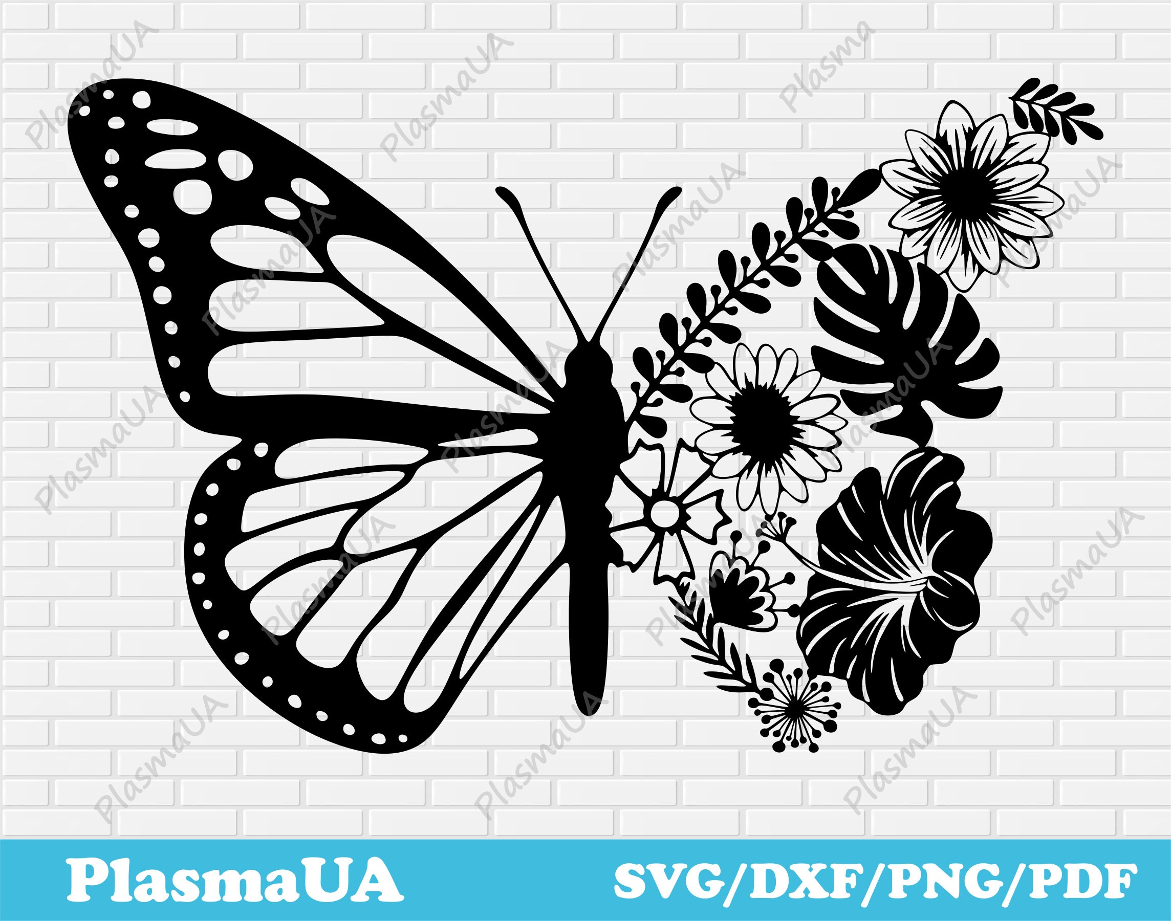 Cute Butterfly Outline Clip Art