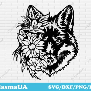 Fox svg silhouette, animals for laser cutting, download laser cut file, Dxf for silhouette cameo, dxf for laser engraving, CNC file for wood