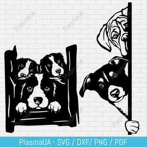 Spähende Hunde, Hunde Vektor Bild, niedlicher Hund svg, Hunde für Cricut, geschnittene Dateien für Cricut, lustiger Hund svg, pdf Dateien, png Hund, dxf Laser schneiden