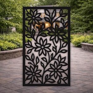 Floral fence panel cut file SVG DXF