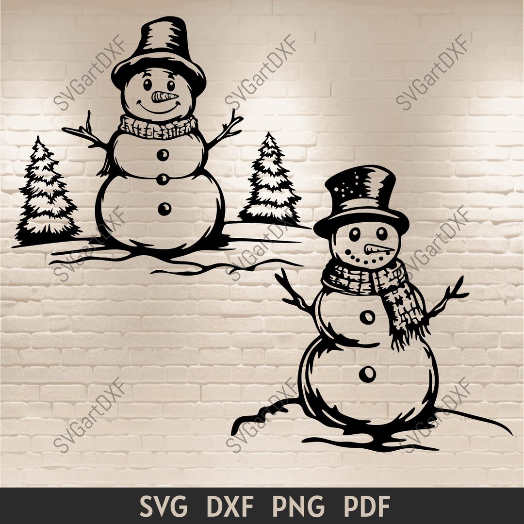 Snowman SVG, Winter Scene Cut Files for Cricut & Silhouette, Christmas ...